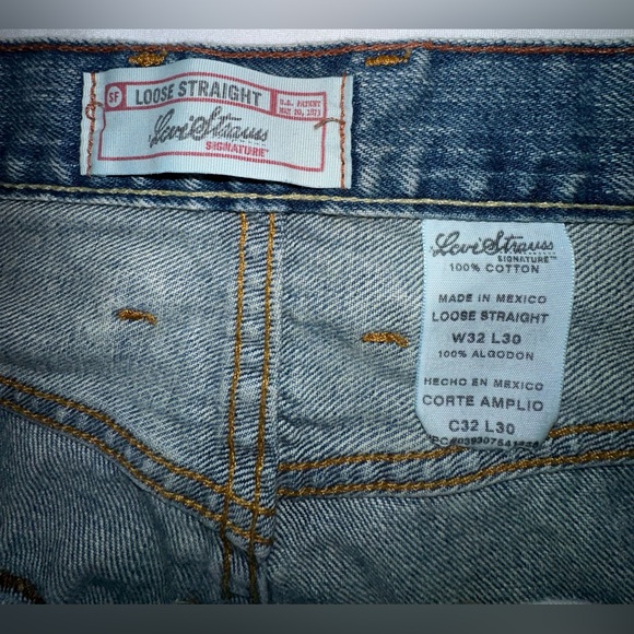 Vintage Levi Strauss Loose Straight 100% Cotton Jeans Size 32x30 Medium Wash - Picture 3 of 9